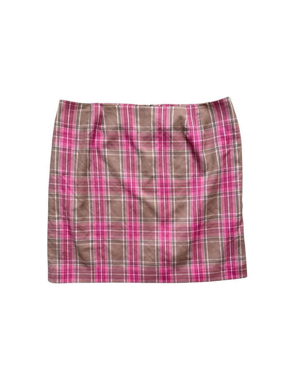 Vintage Y2K Plaid 100% Wool Mini Skirt Size 26W